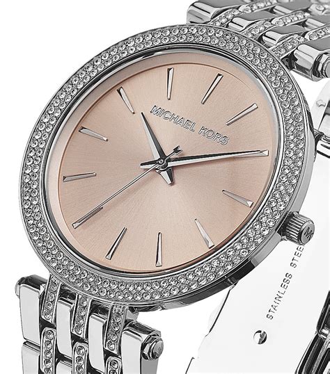 michael kors silver crystal glitz watch|Michael Kors Darci Three.